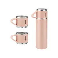 Termos 500 ml + 2 cesti otel inoxidabil roz