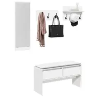 Gossi set de mobilier pentru hol, 4 piese, alb, lemn prelucrat