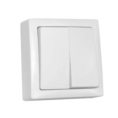 Aparataj PT IP20 intrerupator dublu 10A - alb, comutator Super Slim