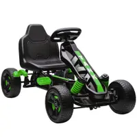 AIYAPLAY Karting cu pedale pentru copii, karting copii 3-6 ani cu ambreiaj automat, frână, roți EVA anti-alunecare, verde | Aosom Romania