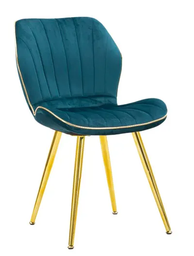 Mauro Ferretti Set Scaune 2 Buc Paris Space Teal / Gold Cm 46x58x77