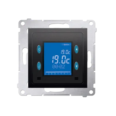 Termostat digital cu display, senzor interior de temperatura,antracit metalic