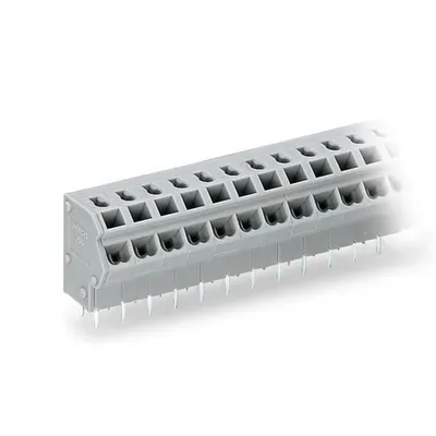 2-conductor PCB terminal block; 0.75 mm²; Pin spacing 5/5.08 mm; 3-pole; PUSH WIRE®; 0,75 mm²; gray