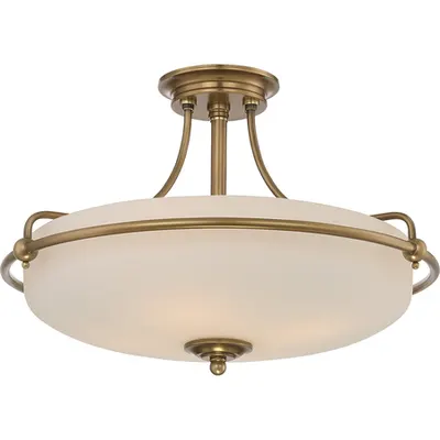 Plafoniera Griffin 4 Light Semi-Flush Light – Weathered Brass
