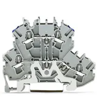 Double-deck terminal block; Shield/through terminal block; Shield/N; without marker carrier; for DIN-rail 35 x 15 and 35 x 7.5; 2.5 mm²; Push-in CAGE CLAMP®; 2,50 mm²; gray
