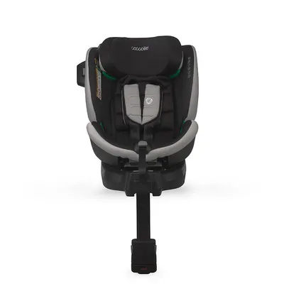 Scaun auto iSize Coccolle Mago Jet Black 40-150 cm, isofix, picior de fixare, rotire 360 grade, tetiera reglabila
