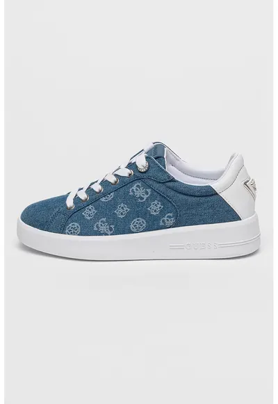 Pantofi sport din denim cu logo - Albastru inchis/Alb optic