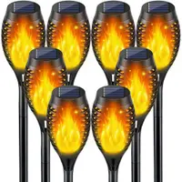 Set 8 x Lampa solara tip torta cu efect flacara, 50 cm