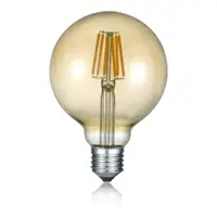 Bec LED/cu filament E27, cu lumină albă caldă 6 W Globe – Trio