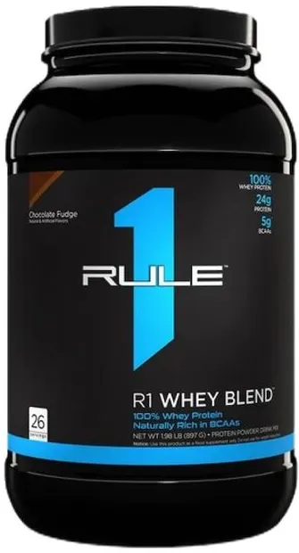 R1 Whey Blend, fudge de ciocolată, 937 g, Rule1