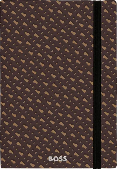 Caiet Hugo Boss Monogram - A5, cu rânduri, maro