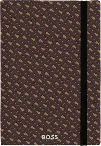 Caiet Hugo Boss Monogram - A5, cu rânduri, maro