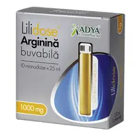 Arginina buvabila 1000 mg Lilidose, Adya Green Pharm | 10 monodoze x 25 ml