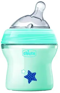 Biberon Chicco Natural Feeling - Cu suzetă din silicon, 150 ml, pentru băieți, sortiment