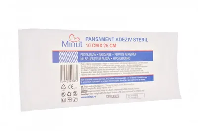 Pansament adeziv steril Minut 10 cm x 25 cm