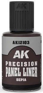Șablon de contur pentru panouri AK Interactive - Precision Paneliner: Sepia (30 ml) (AK12103)