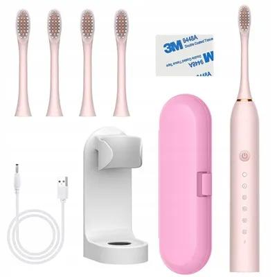 Periuta de dinti electrica reincarcabila sonica, 42.000 miscari minut, 6 moduri smart de curatare cu temporizator, 4 capete de periuta inlocuibile