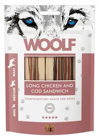 WOOLF DOG SNACKS Long Chicken & Cod Sandwich 100g