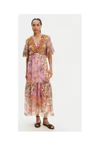 Rochie de vara Dama - multicolor - 70% viscoza - 30% matase
