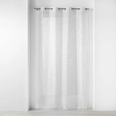 Perdea albă-argintie din voal 140x240 cm Floressia – douceur d'intérieur
