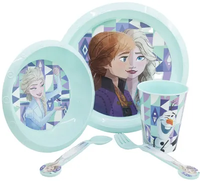 Set pentru masă Stor - Frozen, ceașcă, bol, farfurie și tacâmuri