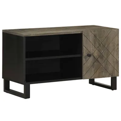 Gossi dulap tv, negru, 80x33x46 cm, lemn masiv de mango