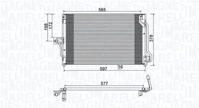 Radiator AC condensator potrivit OPEL ASTRA F, ASTRA G 1.4-2.0 09.91-04.05