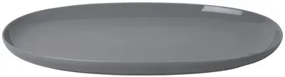 Farfurie ovala din portelan Blomus - Ro, 24 х 40 cm, grafit