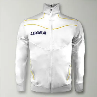 Junior training jacket running breathable polyester white-gold
