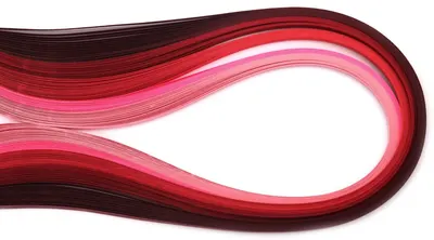 Panglici pentru quilling Em art - 5 mm/39 cm, roșu/roz (100 buc.)