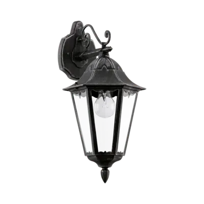 Lampa perete NAVEDO negru, silver-patina 220-240V,50/60Hz IP44