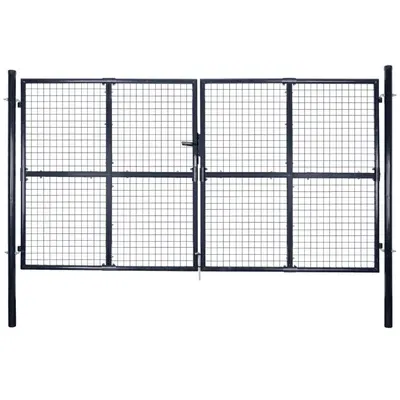 vidaXL Poartă de grădină din plasă, oțel galvanizat, gri, 300x150 cm