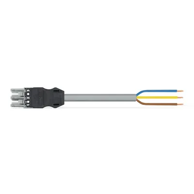 pre-assembled connecting cable; Eca; Socket/open-ended; 3-pole; Cod. B; H05VV-F 3 x 1.0 mm²; 3 m; 1,00 mm²; gray