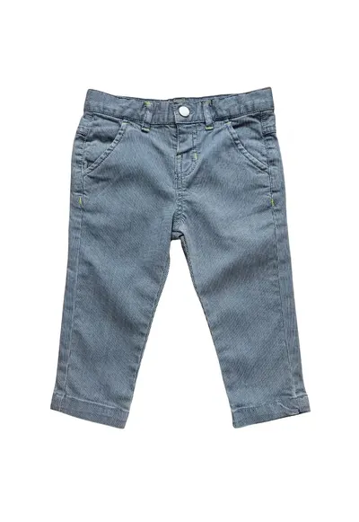 Pantaloni copii - model cu dungi - bumbac/elastan - albastru