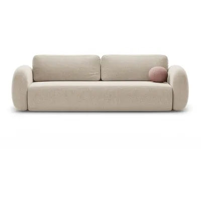 Canapea bej extensibilă/cu spațiu de depozitare cu tapițerie din chenille 262 cm Tonale – Cosmopolitan Design