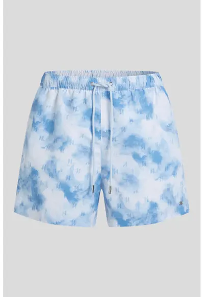 Pantaloni scurti de baie cu imprimeu - Alb/Albastru