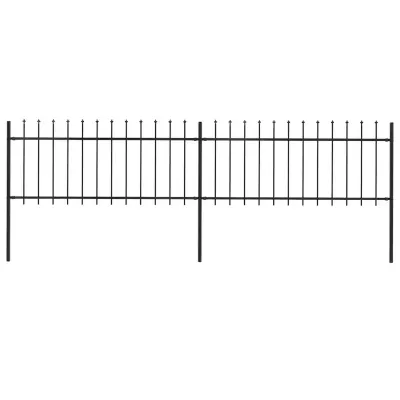 vidaXL Gard de grădină cu vârf tip suliță din oțel, 337x80 cm, negru