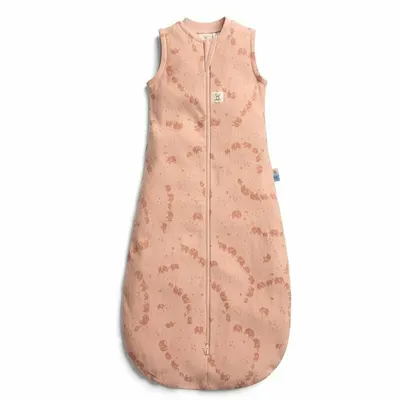 Sac de dormit, ErgoPouch, Jersey, 3-12 luni, 6-10 kg, TOG 0.2, Bumbac organic, Fermoar bidirectional, Lavabil la masina, Croiala slim fit, Certificat non-toxic, Premiat in Australia, Model elefantel, Roz