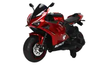 Motocicleta electrica, Kinderauto BDQ888 70W 12V cu roti moi, Bluetooth, rosie