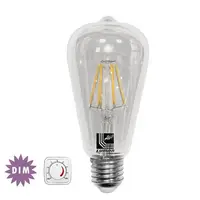Bec decorativ avocado transparent cu LED COG dimabil 6W (≈78w) lumina calda 780lm L 138mm