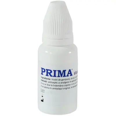 Set 3 x Violet de Gentiana 1%, Antiseptic si Antifungic, pentru Uz Extern, Prima, 25 g