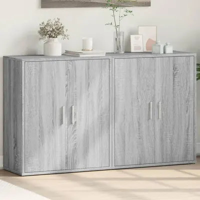 vidaXL Dulapuri, 2 buc., gri sonoma, 60x31x70 cm, lemn prelucrat