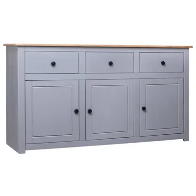 Gossi servanta, gri, 135 x 40 x 80 cm, lemn masiv pin, gama panama