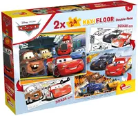 Puzzle cu două fețe Lisciani de colorat din 2 х 24 piese - Mașinile