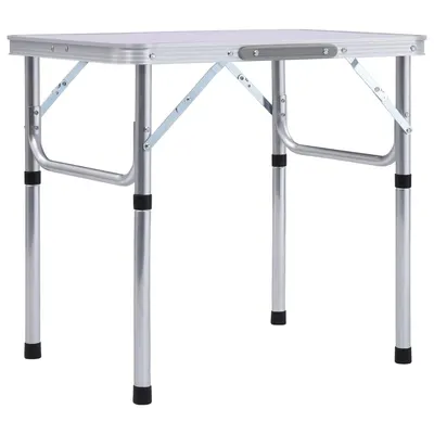 Gossi masa de camping pliabila, alb, 60 x 45 cm, aluminiu