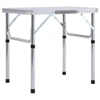 Gossi masa de camping pliabila, alb, 60 x 45 cm, aluminiu