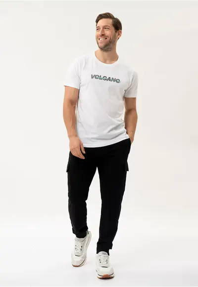 Pantaloni cargo jogger din bumbac - regular fit - buzunar lateral cu clapa - talie elastica cu snur - N-Cave - negru - Negru