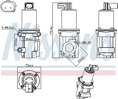 Supapa Egr Potrivit Alfa Romeo Mito; Fiat Brava, Bravo I, Doblo, Doblo Minivan, Idea, Marea, Palio, Punto, Scudo, Strada, Ulysse; Lancia Musa, Phedra 1.3d-2.2d 10.95