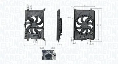 Ventilator radiator (cu carcasa) potrivit FIAT 500X; JEEP RENEGADE 1.4 1.6D 07.14