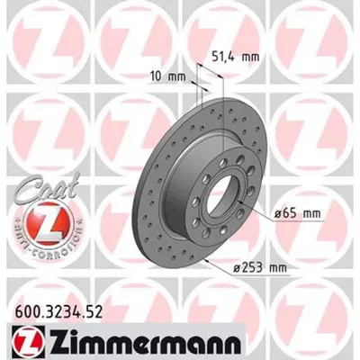 Disc frana ZIMMERMANN 600.3234.52